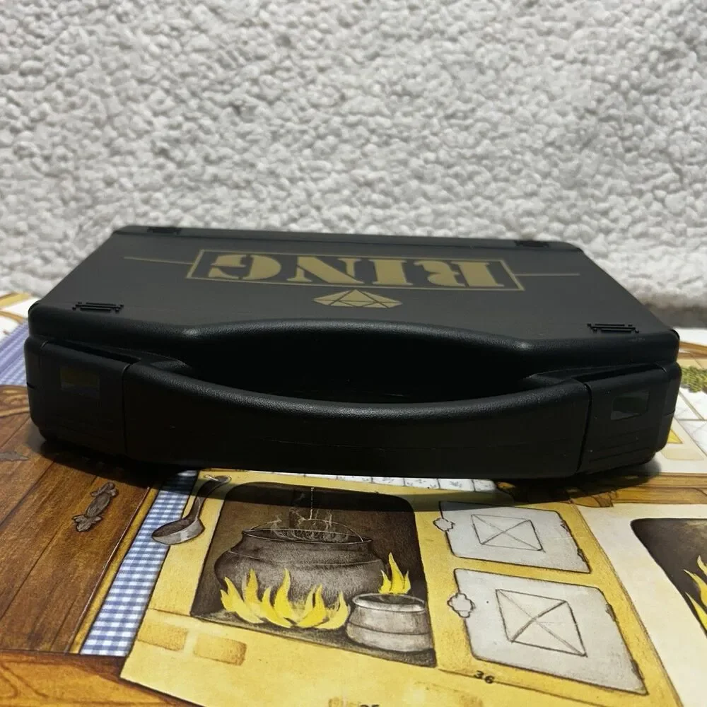 Ring Security Wedding Ring Bearer Briefcase Box Black Gold With Foam Inserts